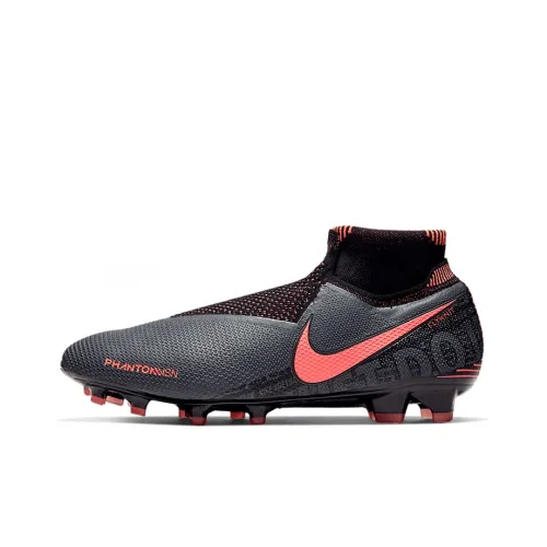 Nike Phantom Vision FG Твердый грунт Природная трава Нескользящие Легкие Футбольные бутсы Унисекс Серый Черный