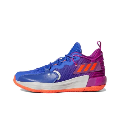 Adidas D Lillard 7 Extply Abrasion Resistant MID Топ Винтажные Баскетбольные Кроссовки Мужские Синий-Фиолетовый