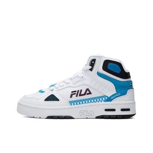 FILA Teratach 600 MID Топ Винтажные Баскетбольные Кроссовки Мужские Белый Синий