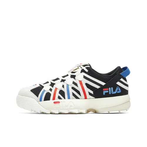 FILA FUSION Spaghetti Low Топ Винтажные баскетбольные кроссовки Женские Белый Черный