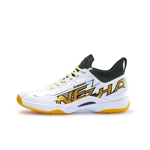 Kawasaki Nezha Series Амортизация Легкий Низкий Топ Бадминтон Обувь Унисекс Белое Золото