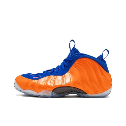 Nike Air Foamposite One Non Slip Легкий MID Топ Винтажные баскетбольные кроссовки Мужской Синий Оранжевый Многоцветный