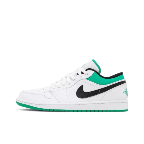 Jordan Air Jordan 1 Low Топ Винтажные Баскетбольные Кроссовки Мужские Белые Зеленые