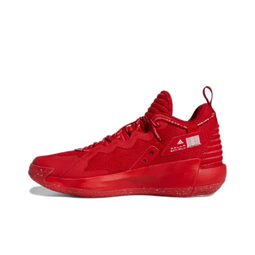 Adidas D Lillard 7 Extply Abrasion Resistant MID Топ Винтажные Баскетбольные Кроссовки Унисекс Красный