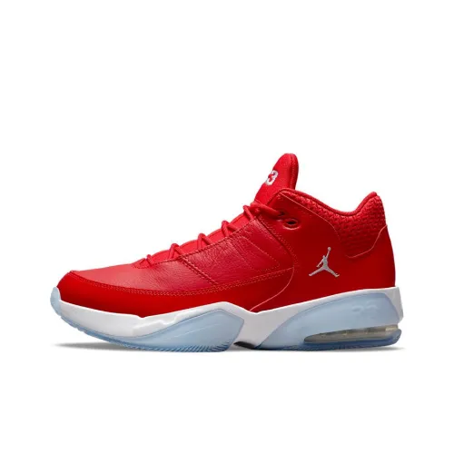 Jordan Max Aura 3 Амортизация Противоскользящий Устойчивый к истиранию Покрытие MID Топ Винтажные баскетбольные кроссовки Мужской Красный