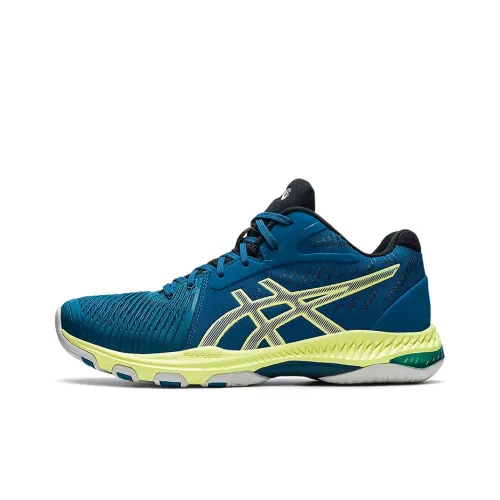 Asics Netburner Ballistic FF 2 MT Low Топ Винтажные баскетбольные кроссовки Мужской Синий Желтый
