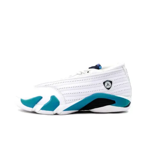 Jordan Air Jordan 14 OG Low Columbia Anti-slip Lightweight Low Top Vintage Basketball Shoes Men's Blue White Джордан Эйр Джордан 14 OG Лоу Колумбия Нон-Слип Лоу Топ Винтаж Баскетбольные Кроссовки Мужские Синий Белый