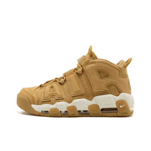 Nike Air More Uptempo Flax Wheat Air More Uptempo MID Top Vintage Basketball Shoes Unisex Brown