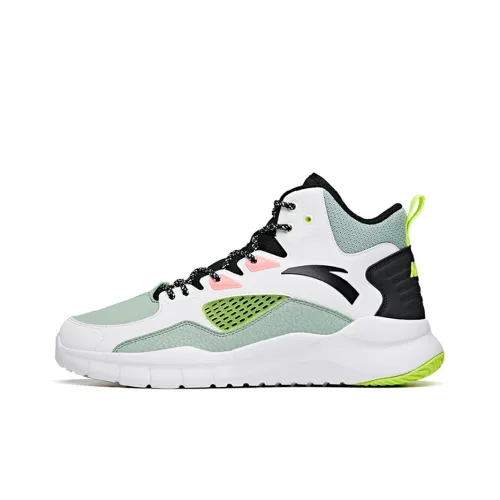 ANTA Basketball Collection Высокий Топ Винтажные Баскетбольные Кроссовки Мужские Черный Белый Зеленый