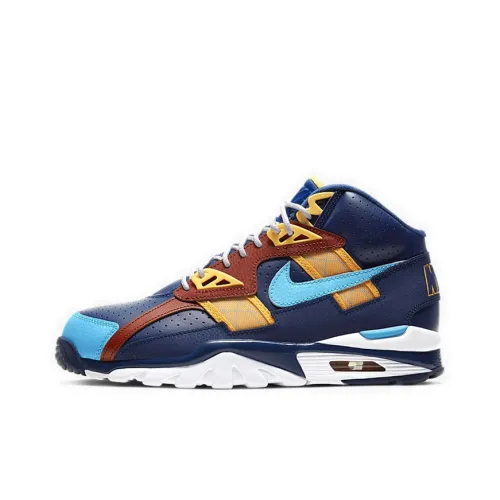 Nike Air Trainer SC Амортизаторы Шок Устойчивые к Сцеплению Высокие Кроссовки для Тренировок Мужские Синие Оранжевые