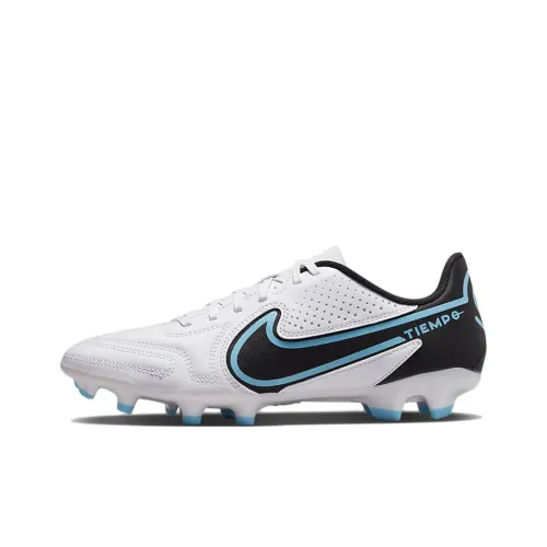 Nike Tiempo Legend 9 MG MULTI Ground Амортизация Противоскользящие Покрытие Устойчивые к воздействию Футбольные бутсы Унисекс Белый