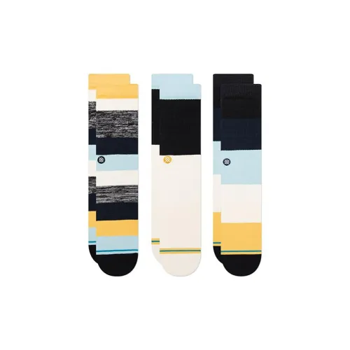 Stance 3 пачки Серый & Белый & Темно-синий Синий Многоцветный Унисекс Носки MID до икры