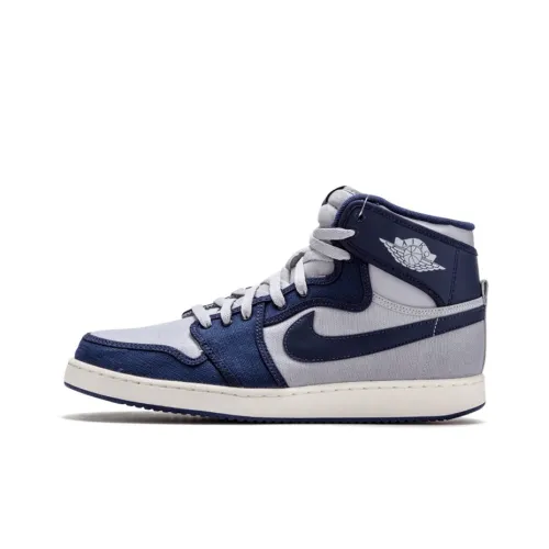 Jordan Air Jordan 1 Ретро KO Georgetown High Топ Винтажные баскетбольные кроссовки Мужской Серый Синий