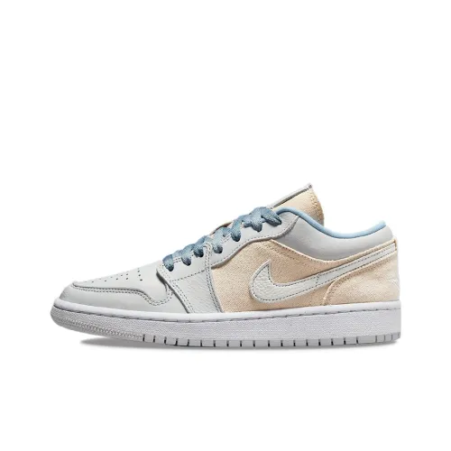Jordan Air Jordan 1 Low SE 'Canvas' Low Top Винтажные Баскетбольные Кроссовки Женские Серый Синий