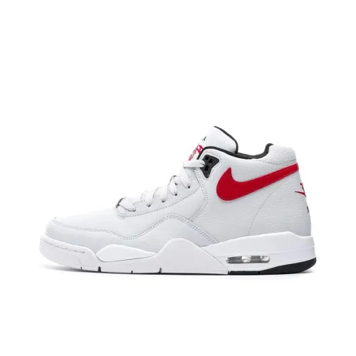 nike Flight Legacy Shock Absorbers Slip Resistant Abrasion Resistant MID Топ Винтажные баскетбольные кроссовки Унисекс Белый и красный