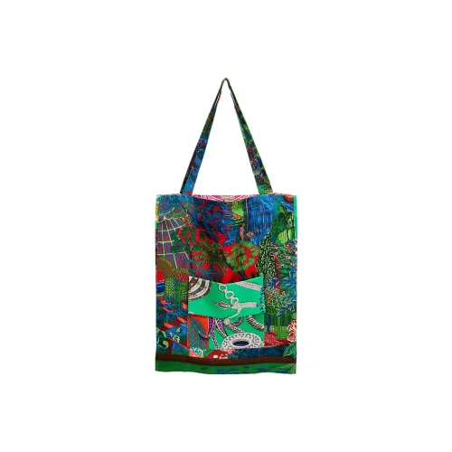 HERMES Шелковая сумка-тоут сумка для покупок женская многоцветная