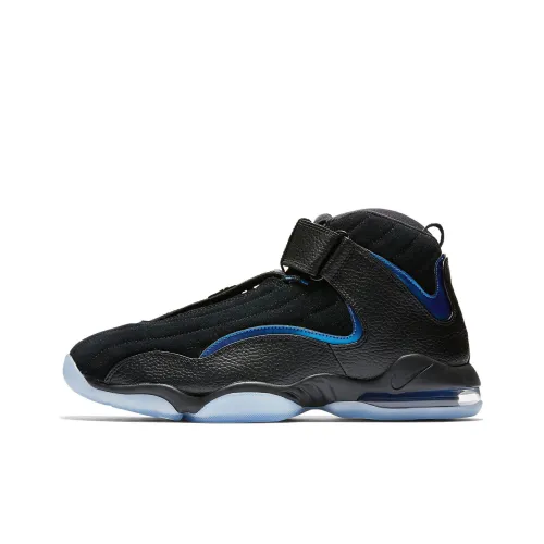 Nike Penny Air 4 Черный Атлантический Синий Устойчивый к истиранию Высокий Топ Баскетбольные Кроссовки Унисекс Черный Синий