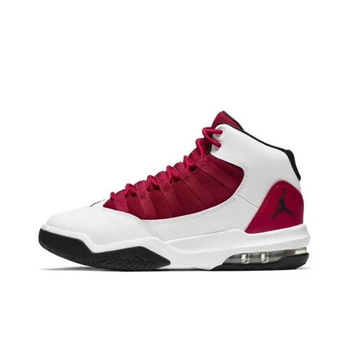 Jordan Max Aura 1 Амортизаторы Shock Absorbers Противоскользящие Устойчивые к истиранию Высокий Топ Винтажные баскетбольные кроссовки Женские Красно-белый