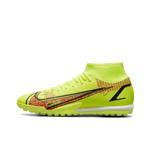 Nike Mercurial Superfly 8 TF Шипы Slip-resistant Abrasion-resistant Футбольные бутсы Унисекс Желтый