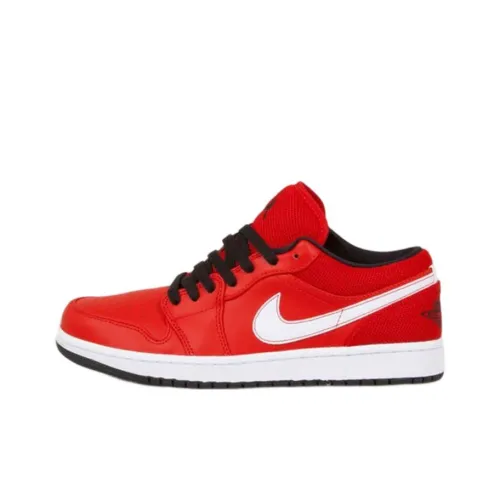 Jordan Air Jordan 1 Low Slip-Resistant Low Top Винтажные баскетбольные кроссовки Мужские Белый Красный