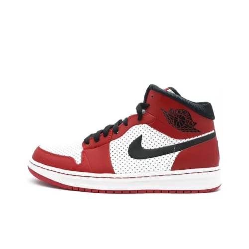 Jordan Air Jordan 1 Chicago Нескользящий Легкий MID Топ Винтажные Баскетбольные Кроссовки Мужские Красный Белый