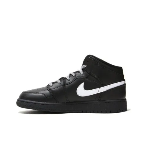 Jordan Air Jordan 1 MID BG MID Топ Винтажные баскетбольные кроссовки Женские Черно-белая панда