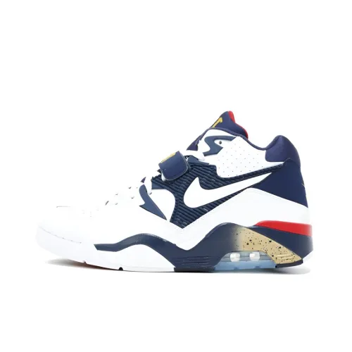 Nike Air FORCE 180 Olympic Износостойкие Дышащие Высокие Баскетбольные Кроссовки Унисекс Белый Красный Синий