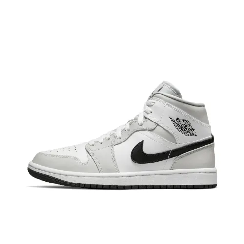 Jordan Air Jordan 1 MID 'Свет Дым GREY' MID Топ Винтажные баскетбольные кроссовки Женские Дымчато-серый