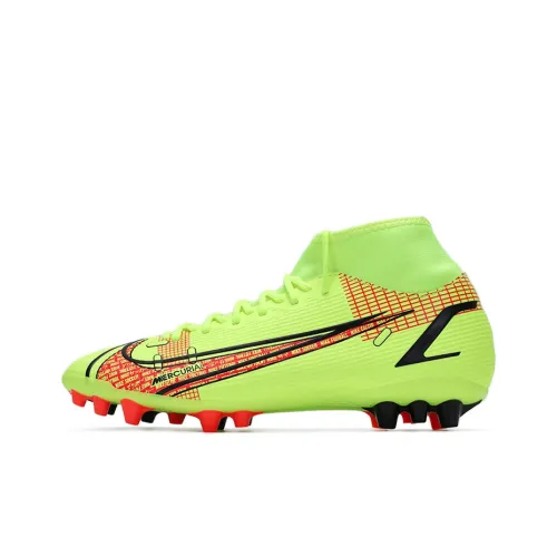 Nike Mercurial Superfly 8 AG Искусственная трава Нескользящие Поддержка Футбольные бутсы Унисекс Неоново-желтый