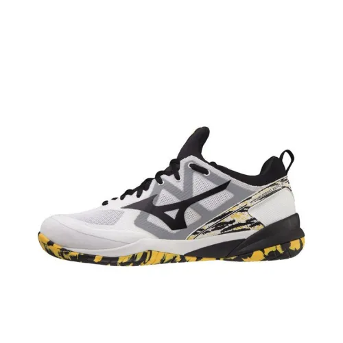 Mizuno Wave Fang ZERO Амортизирующая Износостойкая Низкая Обувь для Бадминтона Унисекс Белый Черный Желтый
