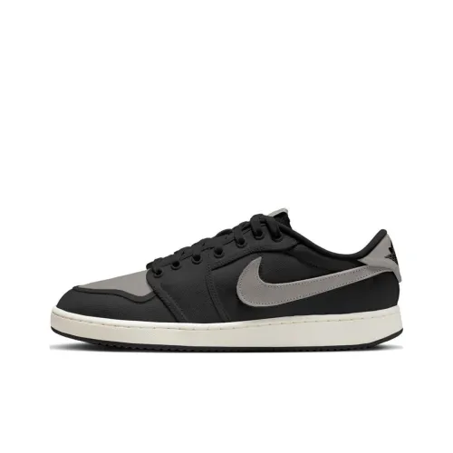 Jordan Air Jordan 1 Low Топ Винтажные Баскетбольные Кроссовки Унисекс Черный Серый