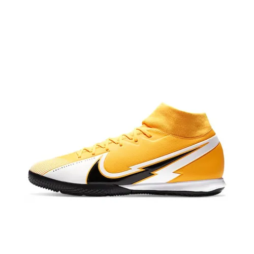 Nike Mercurial Superfly 7 IC IN Для помещений Амортизирующие футбольные бутсы с противоскользящим эффектом унисекс желтый и черный