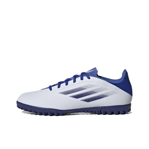 Adidas X Speedflow TF Шипы Твердый грунт Искусственный Шипы Устойчивые к абразиву Футбольные бутсы Унисекс Белый Синий