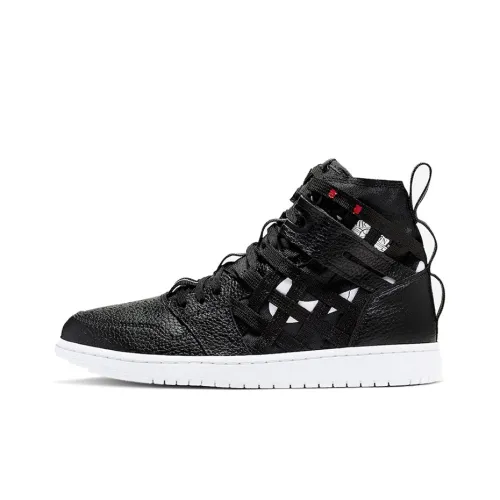 Jordan Air Jordan 1 High Cargo Shock Absorbers Нижняя юбка Резистентный Высокий Топ Винтажные баскетбольные кроссовки Мужской Черный