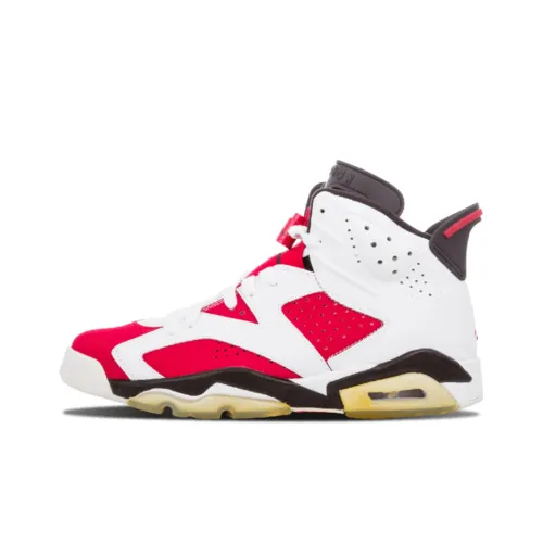 Jordan Air Jordan 6 Ретро Carmine CDP Нескользящий Легкий Высокий Топ Винтажные Баскетбольные Кроссовки Мужской Белый Красный 2008