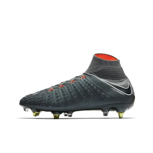 nike Hypervenom Phantom 3 SG Мягкая трава Амортизаторы Шок-абсорбирующие Противоскользящие Устойчивые к истиранию Футбольные бутсы Мужские Серый