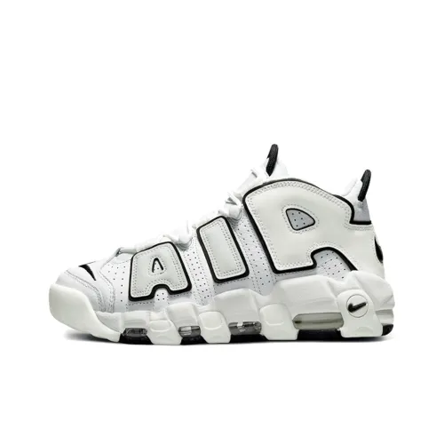 Nike Air More Uptempo Белый цвет вершины MID Топ Винтажные баскетбольные кроссовки Женские Белый Черный