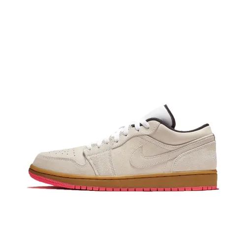 Jordan Air Jordan 1 Амортизация Баланс Низкий Топ Винтажные Баскетбольные Кроссовки Мужские Светло-Розовые