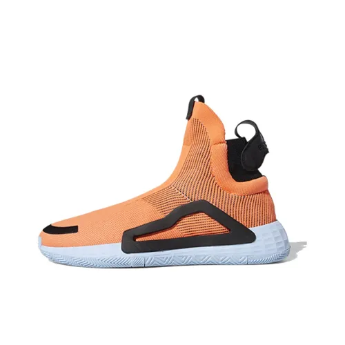 Adidas N3xt L3V3L Амортизирующие шоки Slip-resistant Дышащий MID Топ Винтажные баскетбольные кроссовки Мужской Кораллово-оранжевый