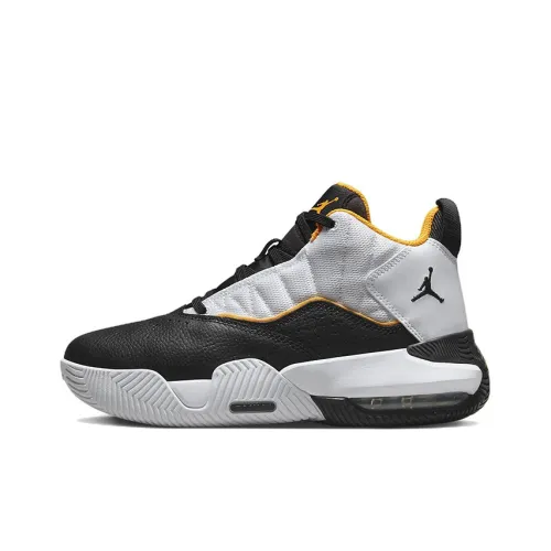 Джордан Stay Loyal MID Топ Винтажные Баскетбольные Кроссовки GS Черный Белый Желтый