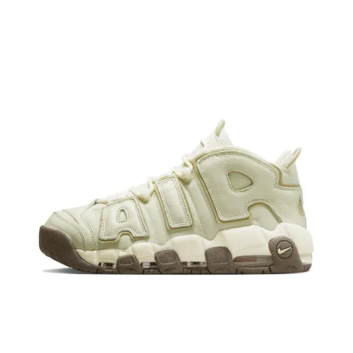 Nike Air More Uptempo Амортизаторы Shock Absorbers Противоскользящие Устойчивые к истиранию MID Топ Винтажные баскетбольные кроссовки Унисекс Белый