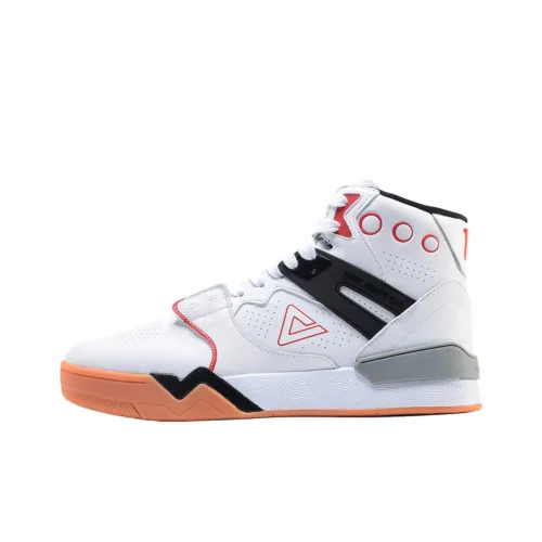 PEAK 910 Тайцзи Устойчивые к истиранию Дышащие Высокие Кроссовки для скейтбординга Белый Черный