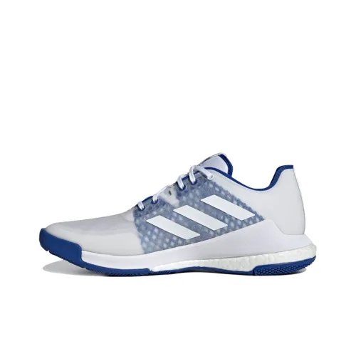 Adidas Crazyflight Volleyball Амортизирующие подошва Противоскользящие Низкие Кроссовки для тренировок Женские Белые Синие