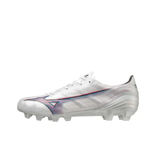 Mizuno Alpha Pro FG Твердый Грунт Естественная Трава Противоскользящие Устойчивые к Износу Футбольные Бутсы Унисекс Белый Красный Синий