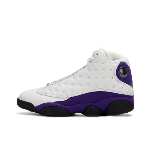 Jordan Air Jordan 13 Retro 'Лейкерс' Высокие Топы Винтажные Баскетбольные Кроссовки Мужские Белый Фиолетовый