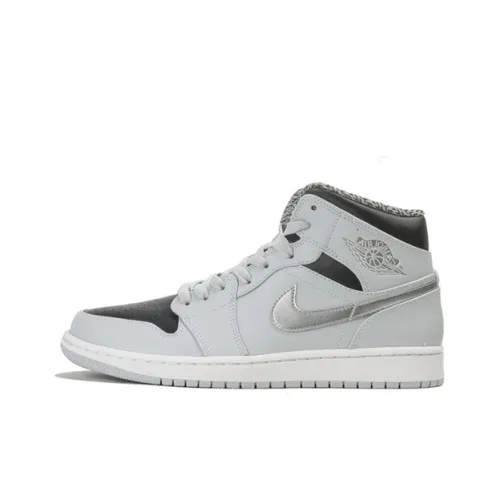 Jordan Air Jordan 1 MID Pure Platinum Metallic Серебряный MID Топ Винтажные баскетбольные кроссовки Мужской Серо-серебристый