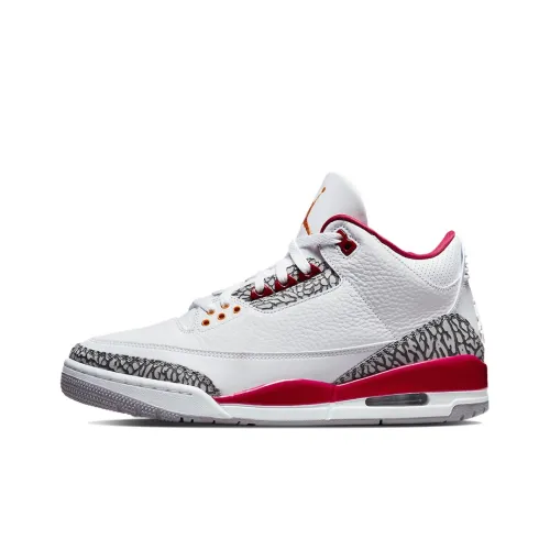 Jordan Air Jordan 3 Retro 'Cardinal Red' MID Топ Винтажные баскетбольные кроссовки Мужской Белый Бургунди
