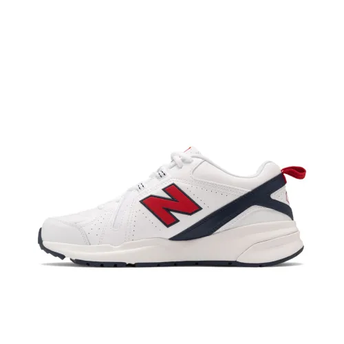 New Balance NB 608 V5 Амортизация Покрытие Низкий Топ Тренировочные Кроссовки Мужские Белый Красный