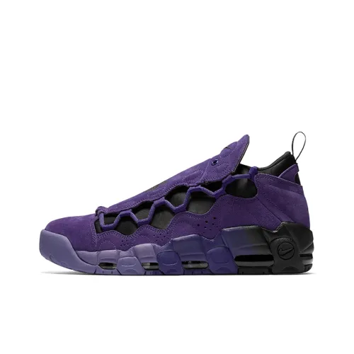 Nike Air More Money Амортизация Поддержка MID Топ Винтажные баскетбольные кроссовки Унисекс Фиолетовый
