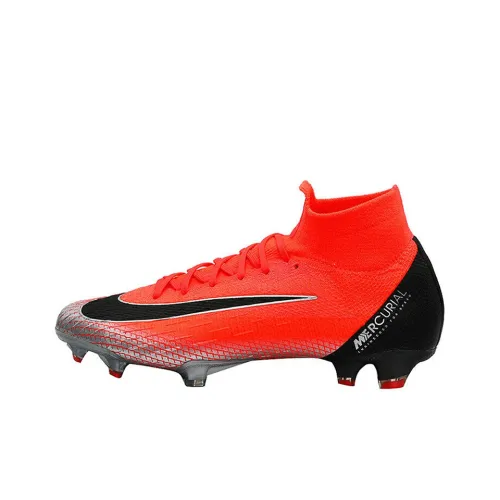 Nike Mercurial Superfly 6 FG Твердый грунт противоскользящие дышащие легкие футбольные бутсы мужские красные